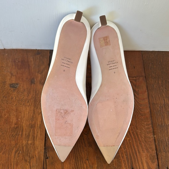Stuart Weitzman White Textured Mules Women Size 9 - Picture 4 of 4